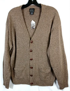 Jos A Bank Executive Collection Maglione Cardigan Lana di Agnello Marrone XL NUOVO - Foto 1 di 4