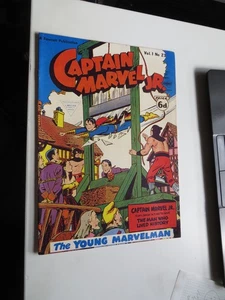 CAPTAIN MARVEL JR VOL 1 No 23 L Miller UK 1950 Golden-Age Shazam NM - Bild 1 von 3