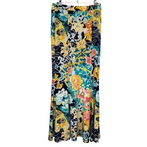 Floral Maxi Skirt Blue Yellow By C Established1946 XS Multicolor - Picture 1 of 5