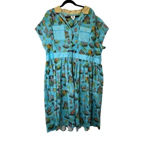 Disney The Dress Shop Jungle Cruise Dress 3X Tiki Shirtdress Theme Park - Picture 1 of 6