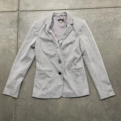 Blazer Tommy Hilfiger Mujer 2 Gris Espiga 2 Botones Muesca Solapa Forrada Trabajo Foto 1 de 4