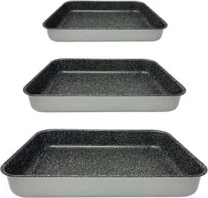 -Set 3 Teglie Forno Antiaderente- Lasagnera-Antiaderente -Adatta per La Lavastov - Foto 1 di 12