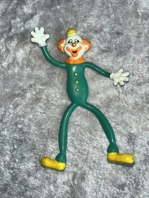Figura Payaso Verde Russ Vintage Flexible Posable Bendy 6" Foto 1 de 2