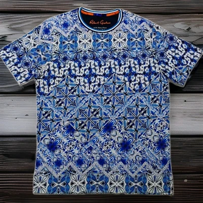 Robert Graham Abstract Floral Mosaic printed Mens Tshirt Xs S M Xl 4xl New - Image 1 of 4