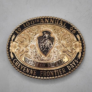 Gist Bronze Buckle 1996 100th Annual Cheyenne Frontier Days Daddy Of Em All -NEW - Picture 1 of 8