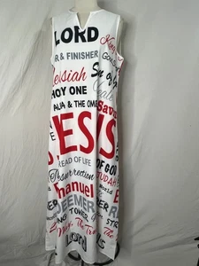 SHEIN Women’s Sleeveless White Maxi Dress Jesus Christian Scripture - Picture 1 of 6