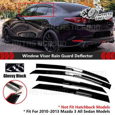 Para Mazda 3 Sedan 4 portas 2010-2013 estilo Mugen viseira de janela defletor protetor contra chuva - Imagem 1 de 4