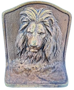 Gregory Seymore Allen Heavy Brass Reproduction~ Majestic Lion Head Bookend Decor - Picture 1 of 15