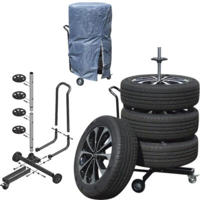 Dino Felgenbaum fahrbar XL MIT SCHUTZHÜLLE Reifenständer Reifenwagen Rollen - Bild 1 von 4