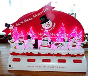 Hallmark Snow Many Memories Snowman Christmas Musical Figurines Store Display - Picture 1 of 1