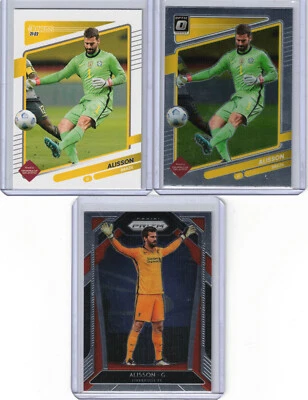 LOT (3) Alisson Becker Brazil Liverpool Premier League Soccer Panini Donruss  - Image 1 of 2