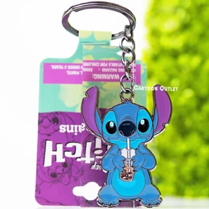 Disney Lilo & Stitch Enamel Keychain Authentic Metal Keyring Birthday Gift Boba - Picture 1 of 6