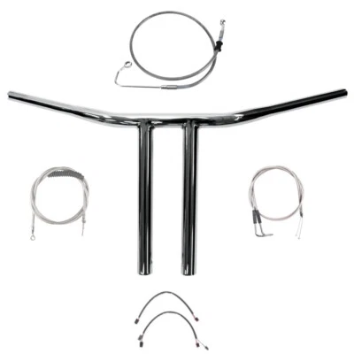 1 1/4" Chrome 12" Chopper T Handlebar Kit 2011-2015 Harley Softail w/ABS - Image 1 of 2