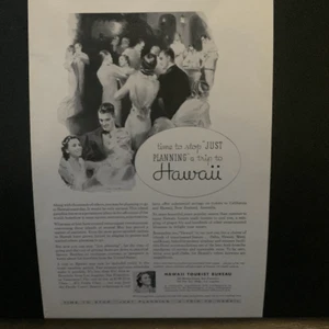 Vintage 1934 Hawaii Tourist Bureau Just Planning Ad Advertisement - Picture 1 of 4