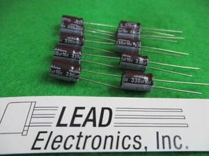 qty 10 Nichicon 330uf 16-VOLTIOS RADIAL BAJO-ESR 105-GRADOS UPW1C331MPD 330MFD 16V - Imagen 1 de 2