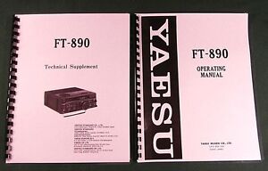Yaesu FT-890 Instruction & Technical Manuals:w/11"X17" Foldouts & Plastic Covers