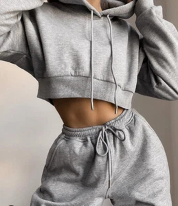Tracksuit Sweatsuit Hoodie Hooded Sports Suit Tops + Pants Set - Picture 1 of 16