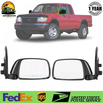 Nuevo Espejo Manual Lado Izquierdo y Derecho Texturizado Negro Para Toyota Tacoma 1995-2000 Foto 1 de 4