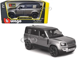 2022 LAND ROVER DEFENDER 110 DARK SILVER 1/24 DIECAST MODEL CAR BY BBURAGO 21101 - Picture 1 of 7