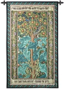 "William Morris Specht blau Wandteppich Wand hängender Baum Komposition H68""xW41"" - Bild 1 von 1