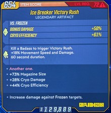 XBOX/PS4/5 72 ICE BREAKER VICTORY RUSH 💥 MAG SIZE 💥  CRYO DAMAGE & EFFICIENCY