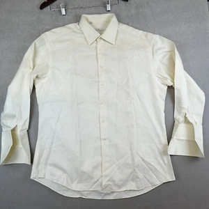 Ermenegildo Zegna Shirt Mens 44/17.5 Yellow Long Sleeve Cotton French Cuffs - Picture 1 of 8