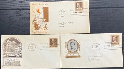 #878 Jane Addams Famous American lot of 13 Mixed cachet First Day covers - Image 1 of 2