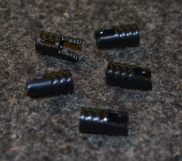 (5) 1x2 Black w/ Ratchet Mechanical Arm Connector w "+" End Brick ~ NEW Lego - Image 1 of 1