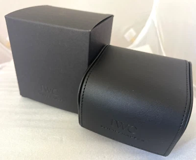 Caja de reloj IWC SCHAFFHAUSEN almacenamiento servicio de viaje cuero negro interior exterior Foto 1 de 4