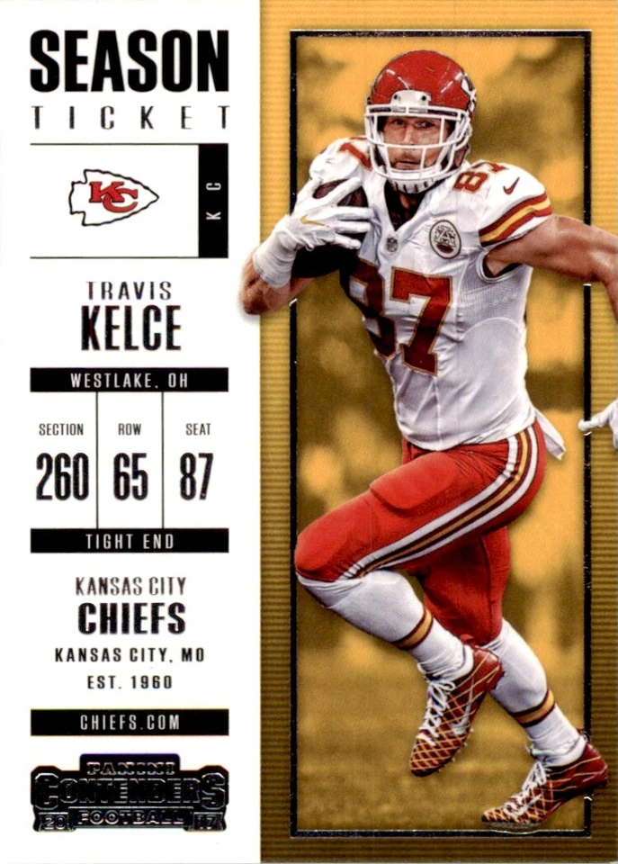 2017 Panini Contenders. Travis Kelce Football Cards. #68 - Image 1 of 2