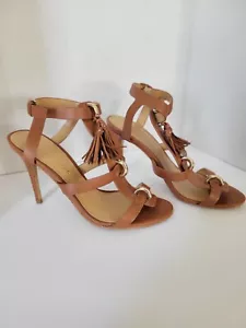 ENZO ANGIOLINI Sandals Ealeluna Strappy Leather 4" Heel Shoes Women 6.5 Brown - Picture 1 of 15