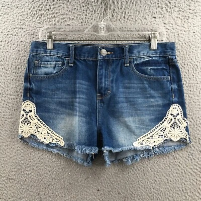 Pantalones Cortos Reign Corte Para Mujer 11 (real 33x2.5) Azul Denim Tiro Medio Mezcla de Algodón Foto 1 de 4