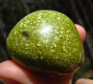 GREEN OPAL GORGEOUS RARE HEART CHAKRA POLISHED CRYSTAL PALMSTONE MADAGASCAR - Picture 1 of 7