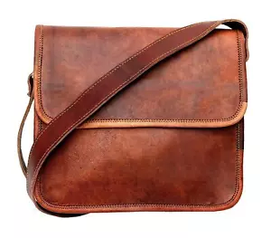 Neue braune Herren-Aktentasche aus echtem Vintage-Leder Kuriertasche Schulter... - Bild 1 von 4