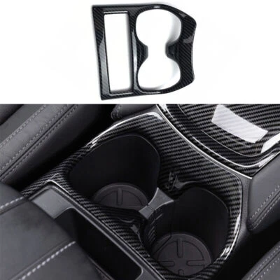 Carbon Fiber Central Console Water Cup Cover Trim Fit for Nissan Rogue 2014-2020 - Image 1 of 4