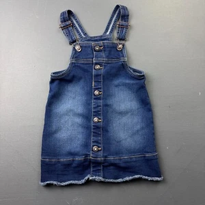 Jordache Denim Overall Dress Girls 5T Blue Faded Button Front Adjustable Straps - Picture 1 of 8
