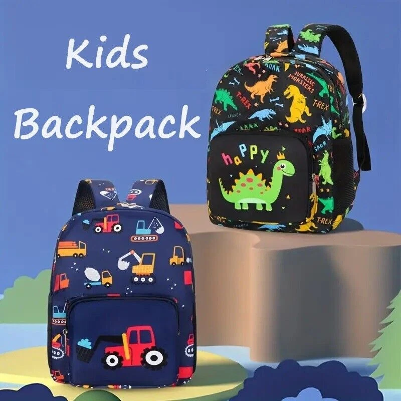 Boys Kids Junior Toddler Dinosaurs Diggers School Nursery Backpack Rucksack Bag* - Image 1 of 4