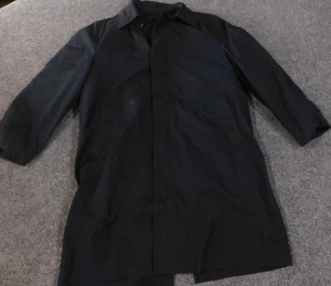 London Fog Trench Coat mens 40 Blue acrylic lined double breasted - Picture 1 of 19