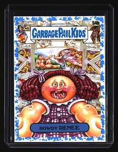 Garbage Pail Kids ROWDY RENEE 54b (2023 GPK Go On Vacation) Blue Parallel /99