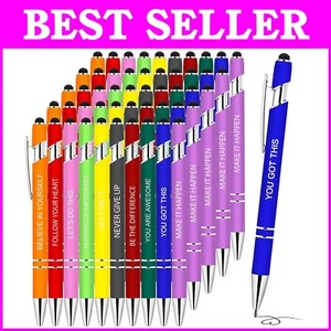 50 Inspirational Ballpoint Pens with Stylus - Motivational Office Supplies - Picture 1 of 11