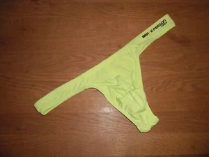 Mens Medium Brave Person Sexy Nylon Spandex Lime G-String Thong T- Back UK Gay - Picture 1 of 2