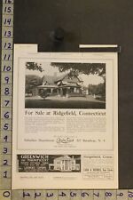 1919 REAL ESTATE HISTORICAL CITY RIDGEFIELD CONNECTICUT HOME ELIZABETHAN AD SX57