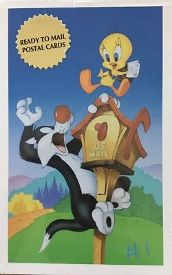 SYLVESTER CAT & TWEETY BIRD WARNER BROS 10 STAMPED POSTAL CARDS - SEALED - Image 1 of 2