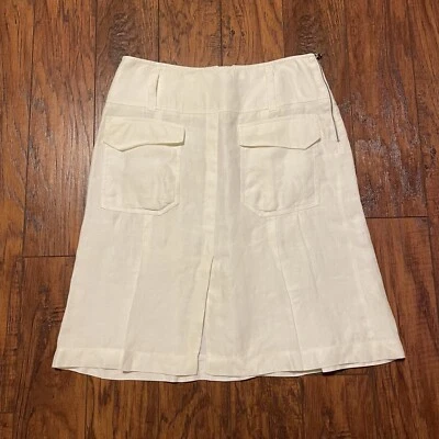 Falda para mujer Lida Baday talla 8 blanca seda bambú bolsillos forrada hasta la rodilla Foto 1 de 4