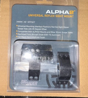 SIG SAUER Alpha 2 Red Dot Mount, 34 mm, Reflex Sight Mount 6061-T6, SOA20013 Foto 1 de 3