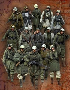 1/35 WWII German Infantry Winter March Set 15 Unpainted Resin Soldier Figure DIY - Picture 1 of 4