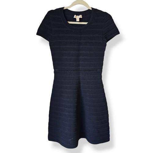 Abito Michael Kors nero A Line taglia S manica corta pesante cocktail graffetta