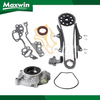 Kit de cadena de distribución con 2 guías metálicas bomba de aceite apta para camioneta Toyota 4Runner 2.4L 22R Foto 1 de 4