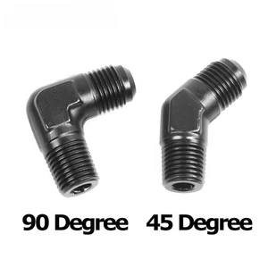 4AN 6AN 8AN 10AN 12AN Male Flare To NPT Male 45/90 Degree Adapter Hose Fitting - Picture 1 of 8