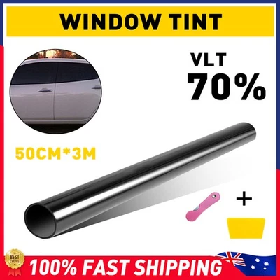 Black 70% VLT Window Tint Film Car Auto Roll Home 50cm 3m X Tinting Tool DIY - image 1 of 4